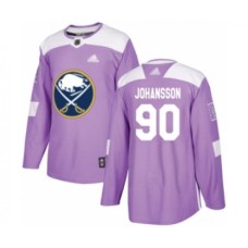 Men Buffalo Sabres #90 Marcus Johansson Authentic Purple Fights Cancer Practice Hockey Stitched Jersey