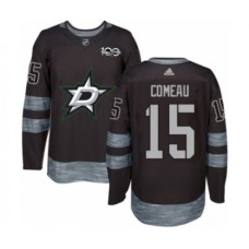 Men Adidas Dallas Stars #15 Blake Comeau Authentic Black 1917-2017 100th Anniversary NHL Jersey