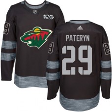 Men Adidas Minnesota Wild #29 Greg Pateryn Authentic Black 1917-2017 100th Anniversary NHL Jersey