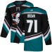 Men Adidas Anaheim Ducks #71 J.T. Brown Authentic Black Teal Third NHL Jersey