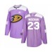 Men Anaheim Ducks #23 Chris Wideman Authentic Purple Fights Cancer Practice Hockey Stitched Jersey