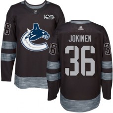 Men Adidas Vancouver Canucks #36 Jussi Jokinen Premier Black 1917-2017 100th Anniversary NHL Jersey