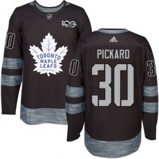 Men Adidas Toronto Maple Leafs #30 Calvin Pickard Authentic Black 1917-2017 100th Anniversary NHL Jersey