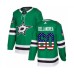 Men Adidas Dallas Stars #60 Ty Dellandrea Authentic Green USA Flag Fashion NHL Jersey