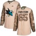 Men Adidas San Jose Sharks #65 Erik Karlsson Authentic Camo Veterans Day Practice NHL Jersey