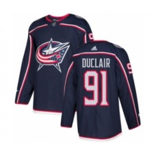 Men Adidas Columbus Blue Jackets #91 Anthony Duclair Premier Navy Blue Home NHL Jersey