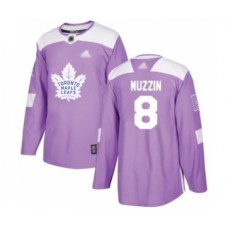 Men Toronto Maple Leafs #8 Jake Muzzin Authentic Purple Fights Cancer Practice Hockey Stitched Jersey