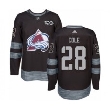 Men Adidas Colorado Avalanche #28 Ian Cole Authentic Black 1917-2017 100th Anniversary NHL Jersey