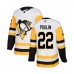 Men Pittsburgh Penguins #22 Samuel Poulin Authentic White Away Hockey Stitched Jersey