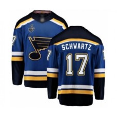 Men St. Louis Blues #17 Jaden Schwartz Fanatics Branded Royal Blue Home Breakaway 2019 Stanley Cup Final Bound Hockey Jersey