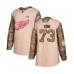 Men Detroit Red Wings #73 Adam Erne Authentic Camo Veterans Day Practice Hockey Stitched Jersey