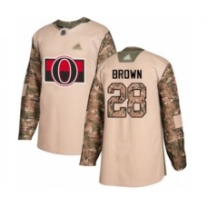 Men Ottawa Senators #28 Connor Brown Authentic Camo Veterans Day Practice Hockey Stitched Jersey