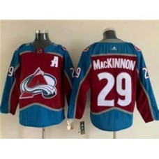 Men Colorado Avalanche #29 Nathan MacKinnon With A Ptach Burgundy Stitched Jersey