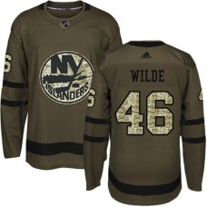 Men Adidas New York Islanders #46 Bode Wilde Authentic Green Salute to Service NHL Jersey