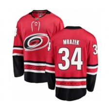 Men Carolina Hurricanes #34 Petr Mrazek Authentic Red Home Fanatics Branded Breakaway NHL Jersey