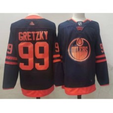 Men Edmonton Oilers #99 Wayne Gretzky Navy Blue 50th Anniversary Adidas Stitched NHL Jersey