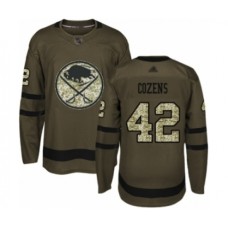 Men Buffalo Sabres #42 Dylan Cozens Authentic Green Salute to Service Hockey Stitched Jersey