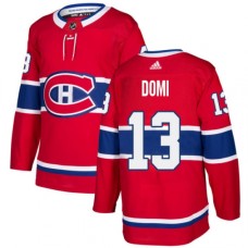 Men Adidas Montreal Canadiens #13 Max Domi Authentic Red Home NHL Jersey