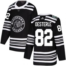 Men Adidas Chicago Blackhawks #82 Jordan Oesterle Authentic Black 2019 Winter Classic NHL Jersey