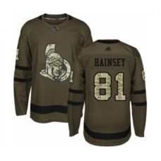 Men Ottawa Senators #81 Ron Hainsey Authentic Green Salute to Service Hockey Stitched Jersey