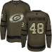 Men Adidas Carolina Hurricanes #48 Jordan Martinook Authentic Green Salute to Service NHL Jersey