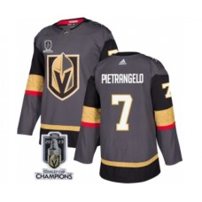 Men Vegas Golden Knights #7 Alex Pietrangelo Gray 2023 Stanley Cup Champions Stitched Jersey