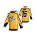 Men Nashville Predators #35 Pekka Rinne Yellow 2020-21 Reverse Retro Alternate Hockey Stitched Jersey