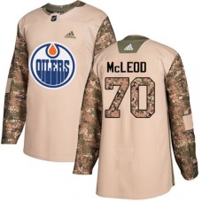 Men Adidas Edmonton Oilers #70 Ryan McLeod Authentic Camo Veterans Day Practice NHL Jersey