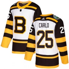 Men Adidas Boston Bruins #25 Brandon Carlo Authentic White 2019 Winter Classic NHL Jersey