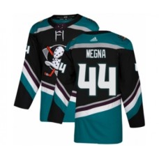 Men Adidas Anaheim Ducks #44 Jaycob Megna Premier Black Teal Alternate NHL Jersey