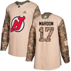 Men Adidas New Jersey Devils #17 Patrick Maroon Authentic Camo Veterans Day Practice NHL Jersey