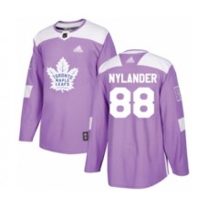 Men Toronto Maple Leafs #88 William Nylander Authentic Purple Fights Cancer Practice Hockey Stitched Jersey