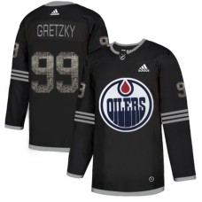 Men Adidas Edmonton Oilers #99 Wayne Gretzky Black Authentic Classic Stitched NHL Jersey