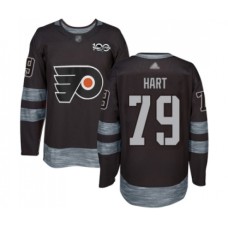 Men Philadelphia Flyers #79 Carter Hart Authentic Black 1917-2017 100th Anniversary Hockey Stitched Jersey