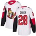 Men Adidas Ottawa Senators #28 Paul Carey Authentic White Away NHL Jersey