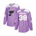 Men St. Louis Blues #38 Pavol Demitra Authentic Purple Fights Cancer Practice 2019 Stanley Cup Champions Hockey Jersey