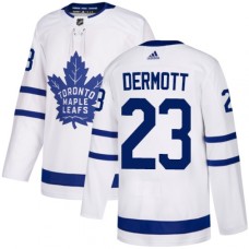 Men Adidas Toronto Maple Leafs #23 Travis Dermott Authentic White Away NHL Jersey