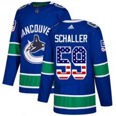 Men Adidas Vancouver Canucks #59 Tim Schaller Authentic Blue USA Flag Fashion NHL Jersey