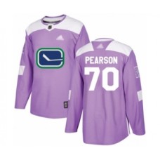 Men Vancouver Canucks #70 Tanner Pearson Authentic Purple Fights Cancer Practice Hockey Stitched Jersey