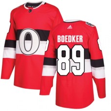 Men Adidas Ottawa Senators #89 Mikkel Boedker Authentic Red 2017 100 Classic NHL Jersey