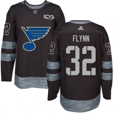 Men Adidas St. Louis Blues #32 Brian Flynn Authentic Black 1917-2017 100th Anniversary NHL Jersey