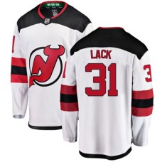 Men New Jersey Devils #31 Eddie Lack Fanatics Branded White Away Breakaway NHL Jersey