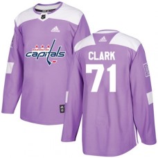 Men Adidas Washington Capitals #71 Kody Clark Authentic Purple Fights Cancer Practice NHL Jersey