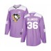 Men Pittsburgh Penguins #36 Joseph Blandisi Authentic Purple Fights Cancer Practice Hockey Stitched Jersey