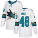 Men Adidas San Jose Sharks #48 Tomas Hertl White Road Authentic Stitched NHL Jersey