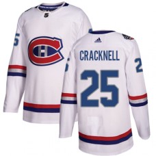 Men Adidas Montreal Canadiens #25 Adam Cracknell Authentic White 2017 100 Classic NHL Jersey