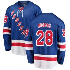 Men New York Rangers #28 Chris Bigras Fanatics Branded Royal Blue Home Breakaway NHL Jersey