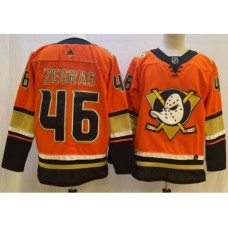 Men Anaheim Ducks #46 Trevor Zegras Orange Authentic Adidas Stitched Jersey