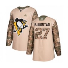 Men Pittsburgh Penguins #27 Nick Bjugstad Authentic Camo Veterans Day Practice Hockey Stitched Jersey