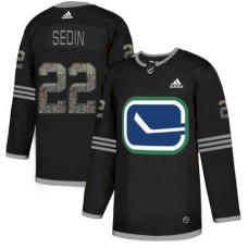 Men Adidas Vancouver Canucks #22 Daniel Sedin Black 1 Authentic Classic Stitched NHL Jersey